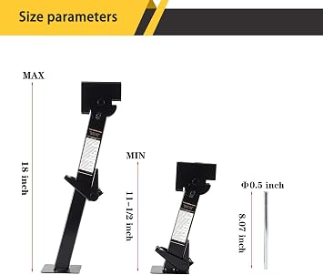 Pair of Trailer Stabilizer Jacks Telescoping RV Camper Accessories for Travel 450kg(1000 Lbs) Capacity Each, 11.5
