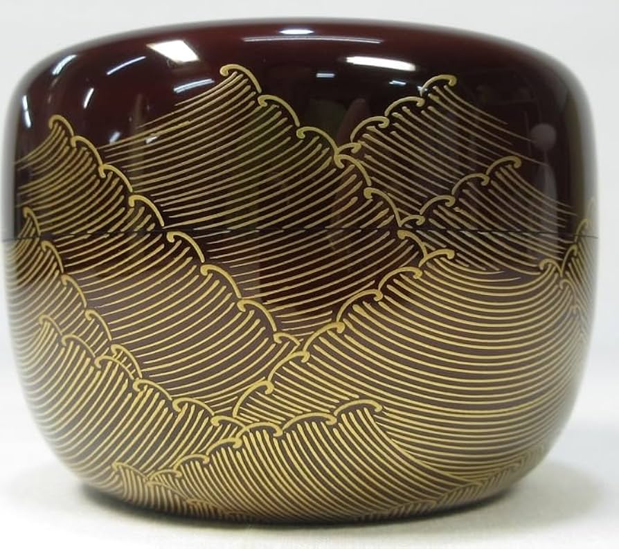 Ｍ５１６　棗　『中村宗尹作』『内銀塗』『扇面加賀蒔絵』『平棗』　共箱　茶道具 M516 棗 『中村宗尹作』『内銀塗』『扇面加賀蒔絵』『平棗