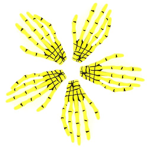 Miniatura 9 de Pinzas para el pelo de manos de esqueleto, 3 pulgadas, forma de hueso de mano de cráneo, accesorios de fiesta de Halloween, color rojo