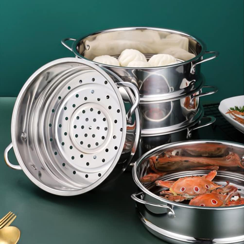 Hemoton Multi-Functional Stainless Steel Steamer Basket 12 Inch Kitchen Steamer for Vegetables Seafood and More Food Steaming Rack