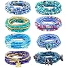 ELABEST 50 Tie-on African Waist Beads for Women Non Stretching 8Pcs Belly Beads Plus Size Colorful Handmade Beaded Waist Jewelry Accessories Body Chain