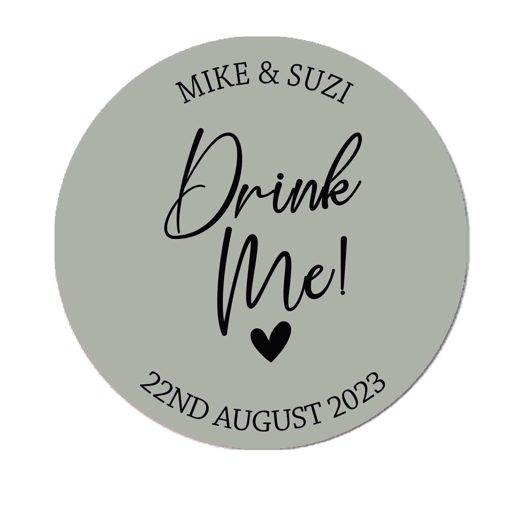 Drink Me Personalised Custom Wedding Favors Stickers Labels, Wedding take a Shot Stickers, Custom Shot Glass Labels 3.7cm or 4.5cm
