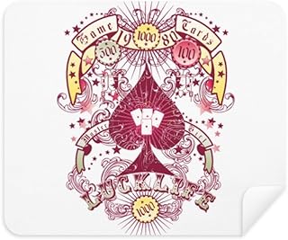 Gambling Utensils Playing Cards Pattern Cleaning Cloth Screen Cleaner 2pcs Suede Fabric