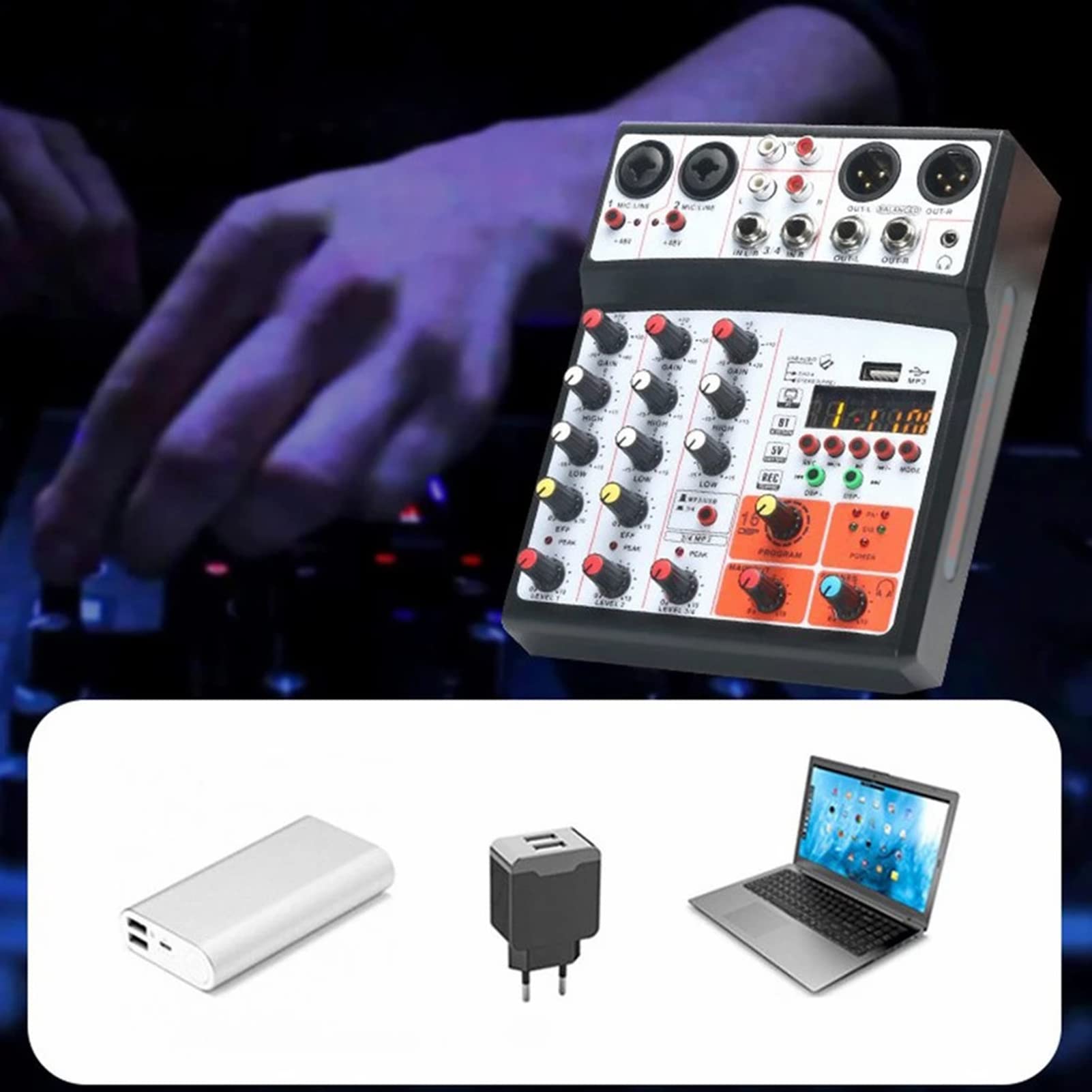Amazon.co.jp: ポータブル DJ ミキサー、プロフェッショナル Bluetooth