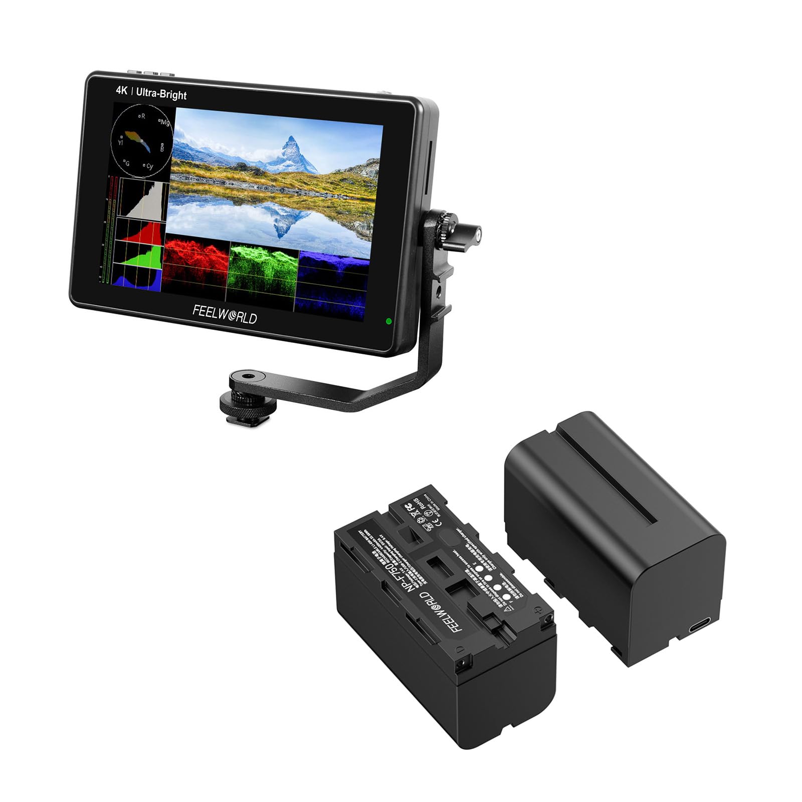 FEELWORLD LUT7 Camera Monitor with 2xF750 4400mAh Battery
