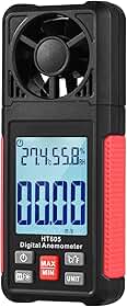 Anemômetro Digital Ht605, Medidores de Vento Portáteis, Medidor de Velocidade Do Vento com Tela Lcd de Grande Luz de Fundo, Medidor de Fluxo de Ar para Vela, Surf, Drone Voador, Avião Rc,