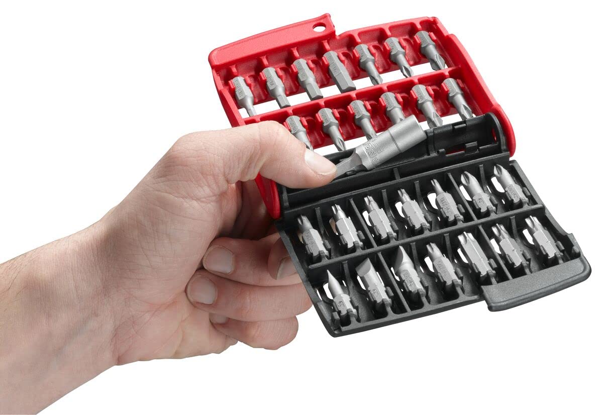 FACOM ATCL.2A2PB Protwist - Juego de destornilladores 3 en 1 y juego mixto de 28 puntas - Mango ergonómico de doble material - Trinquete de 45 dientes