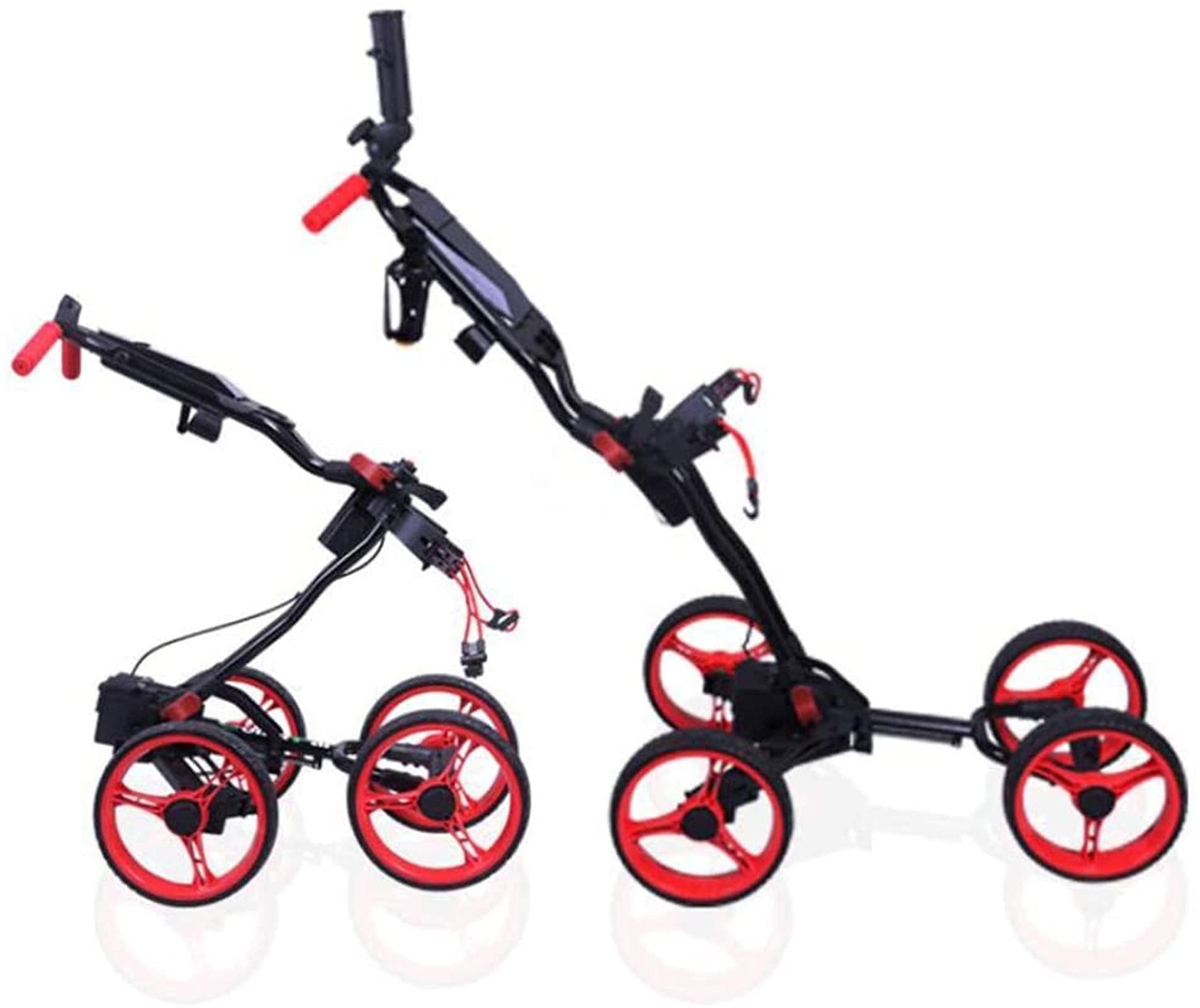 Golf Push Cart, Faltbarer 3-Rad-Golfwagen mit automatischem Push-Pull-System, Leichtgewicht-Golfwagen mit elektrischem Antrieb, in Einer Sekunde zu öffnen oder zu schließ