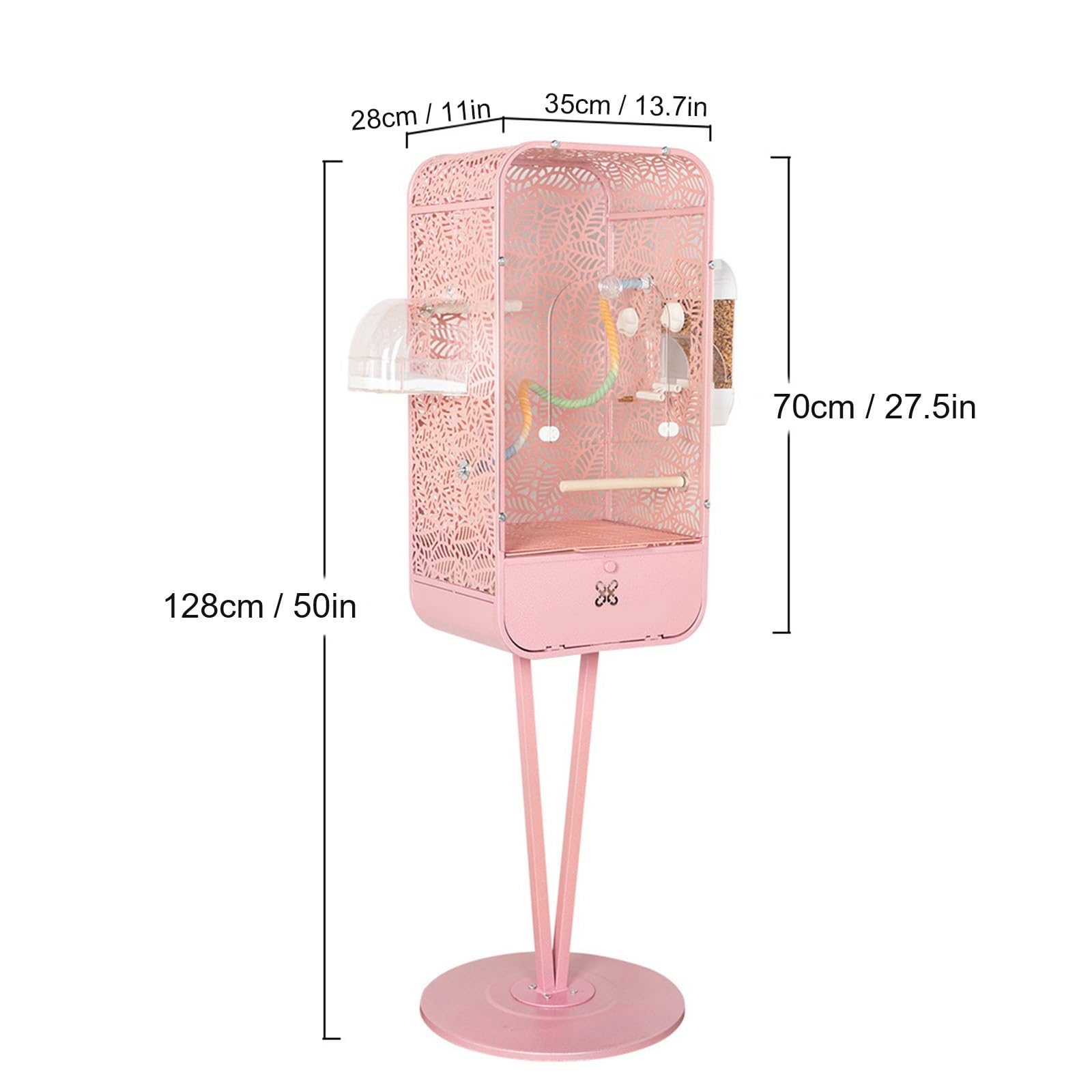 Gabbia per Uccelli, Gabbia, Stile Alla Moda E Minimalista, Telaio Anti-spruzzi, for Uccelli di Piccole E Medie Dimensioni(Pink)