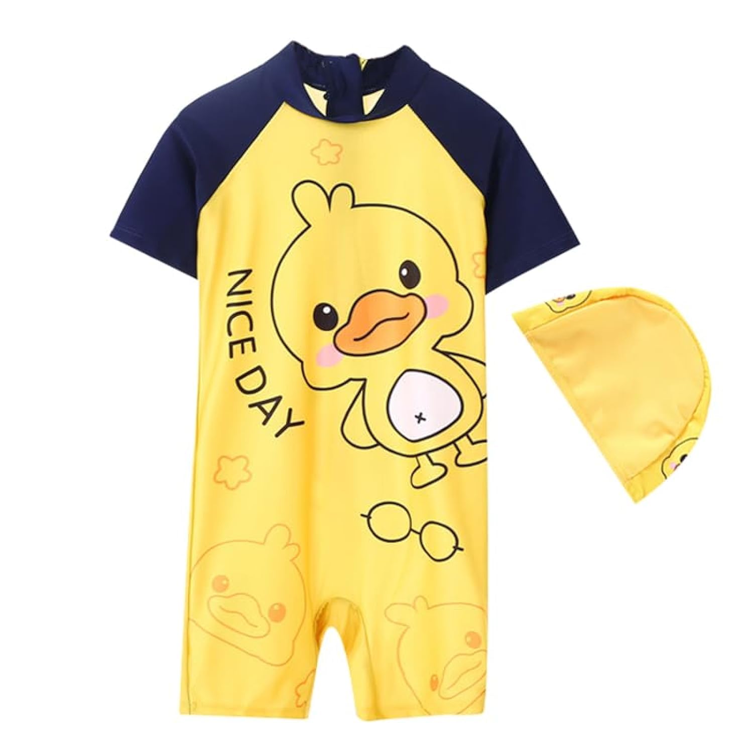 Baby Boys Girls Rash Guard Sets One-Piece Swimsuit Yellow Duck Swimwear Toddler Kids Bathing Suit Summer Beachwear Clothes