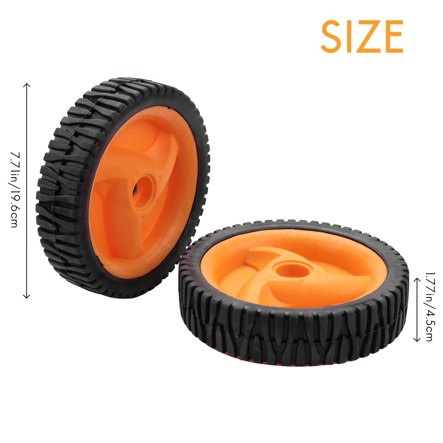 Juego de 2 ruedas para cortacésped Husqvarnaa 5324025-67, 5324029-36, 532402567, 532402936, 196 mm