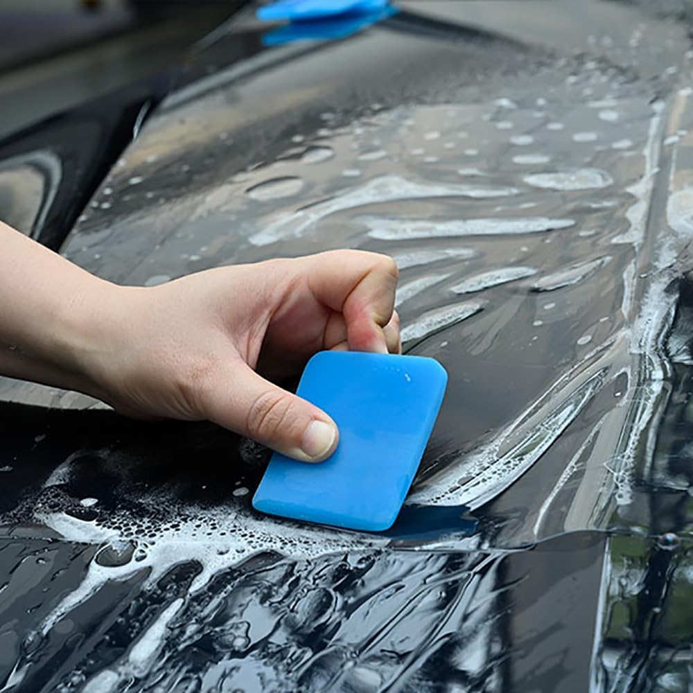 5PCS Set Vinyl Applicator Car Protect Film PPF Squeegee Tinting Wrapping Tool Carbon Film Sticker Rubber Scraper TPU Spatula Window Glass Wiper Vinyl Wrap Blade
