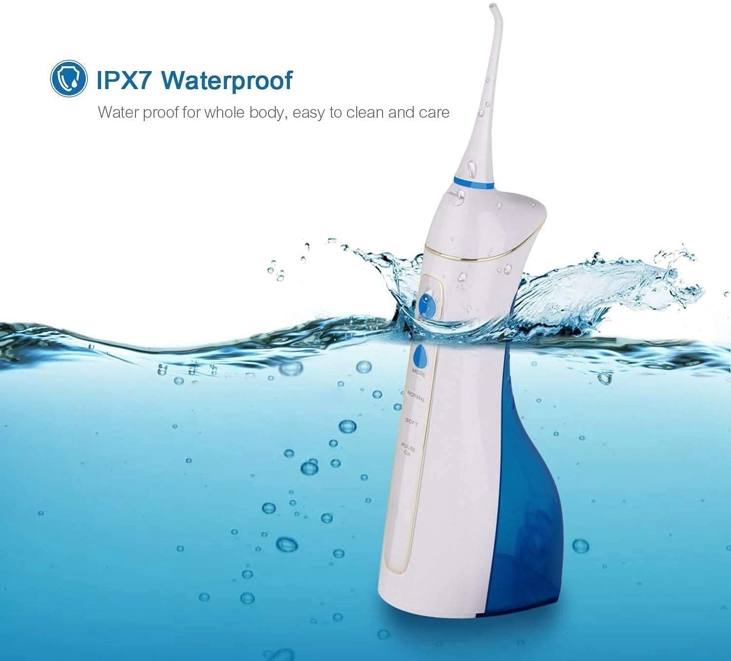 Irrigador bucal, Irrigador bucal Dental inalámbrico Profesional, portátil y Recargable, Adecuado para el hogar y los Viajes, aparatos ortopédicos y Puentes