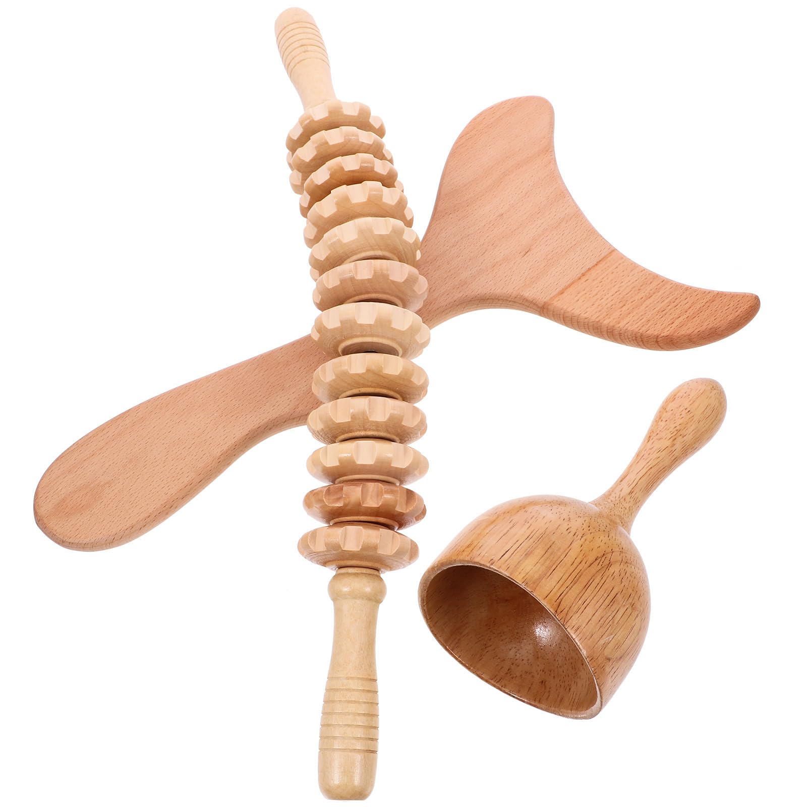 3 In 1 Holztherapie Massagegerät mit Massagegerät Funktion Leichter Körperroller aus Premium Holz für Heimmassage zur Muskelentspannung und Faszienlösung