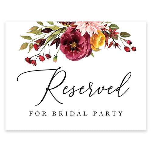 Andaz Press Unframed Fall Burgundy Marsala Party Sign Wedding Collection,