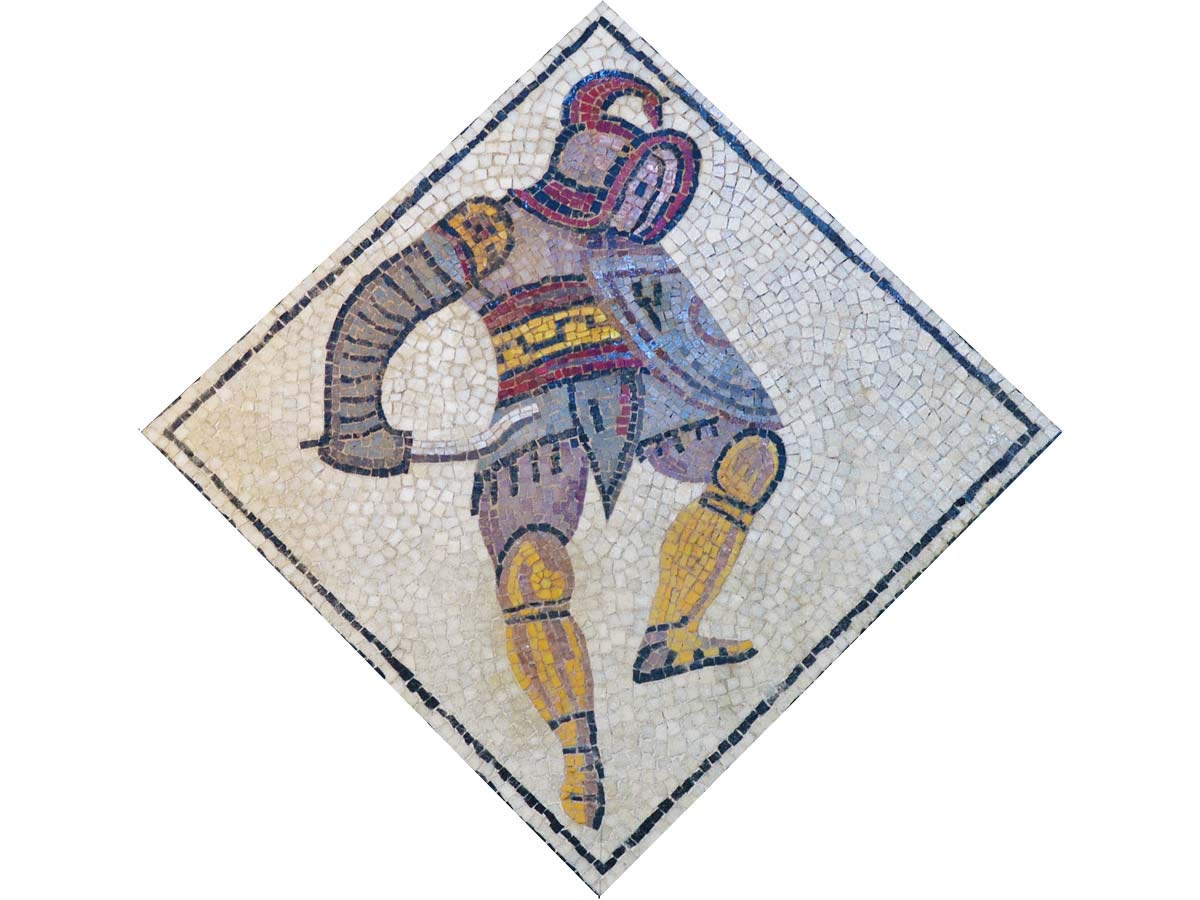 Kit mosaïque gladiateur anthracite. 3 000 têtes de 7,5 mm. + outils. Dimensions terminées : 42 x 42 cm.