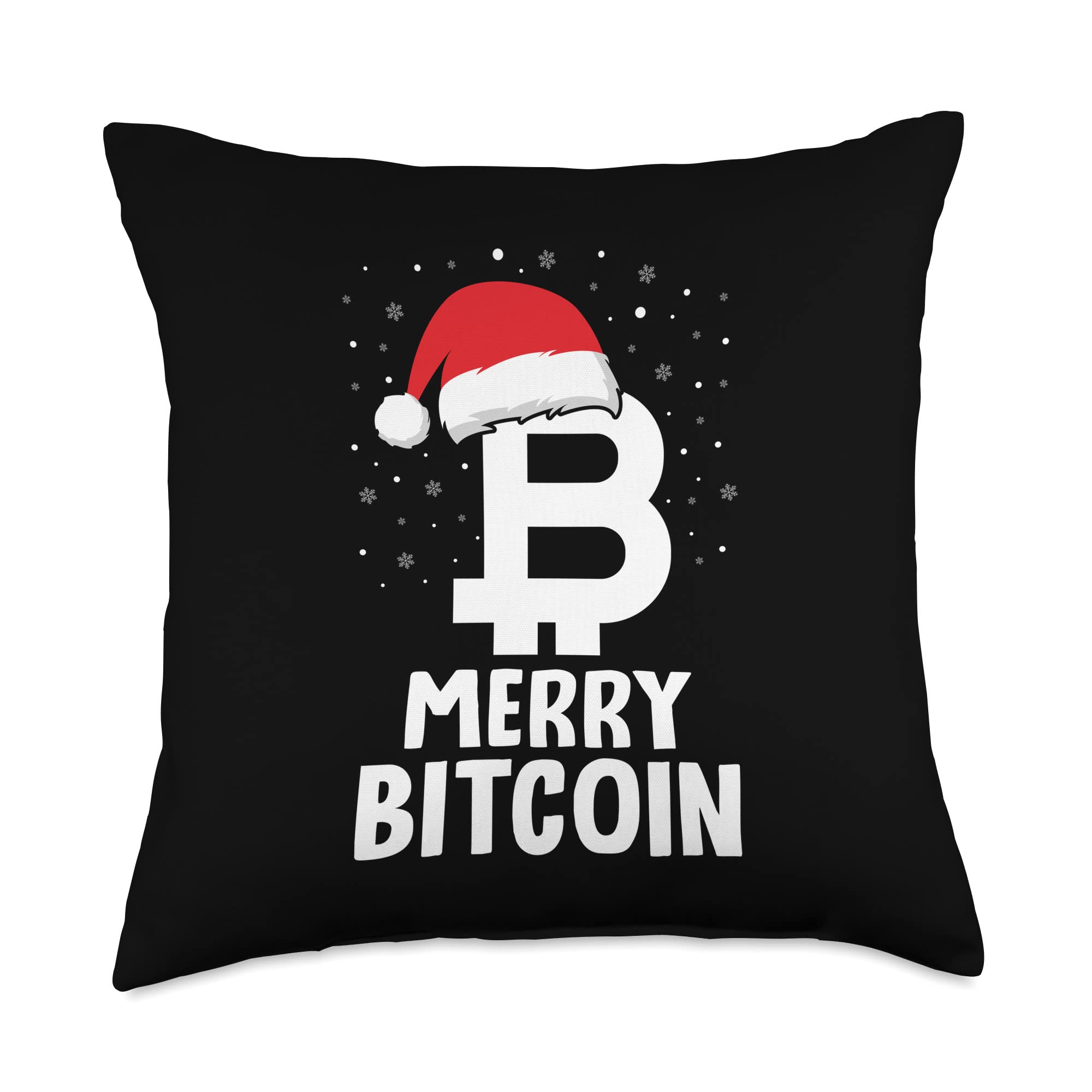 Amazon.com: Merry Bitcoin With Santa Hat Cryptocurrency Christmas Crypto  Throw Pillow : Home & Kitchen