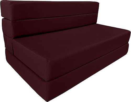 Miniatura 8 de D&D Futon Furniture Colchón plegable de espuma, tumbona para silla, sofá cama estudio para invitados, individual XL, 80 x 39 x 6 pulgadas de grosor