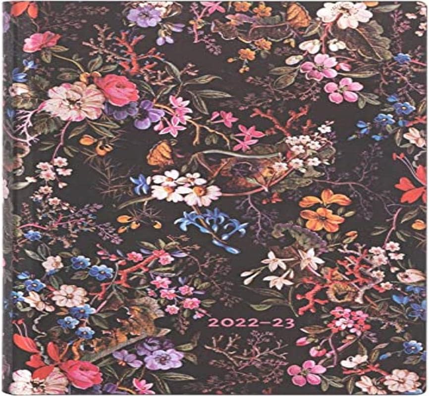 Paperblanks 18 Month Planners Softcover Flexis 2022-2023 Floralia, Black/White