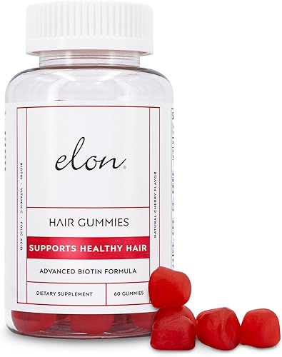 Elon Gomitas de biotina para el crecimiento del cabello  60 unidades de biotina 5000 mcg por porción para cabello, piel y uñas  Vitamina A, ácido