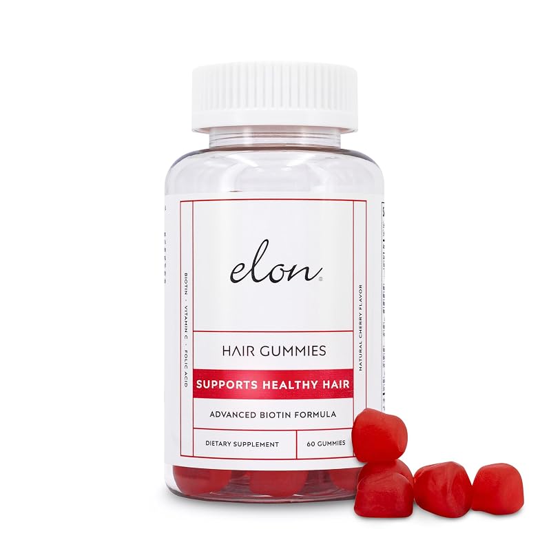 Elon Suplemento para cabelos, pele e unhas com biotina 5.000 mcg, 60 gomas