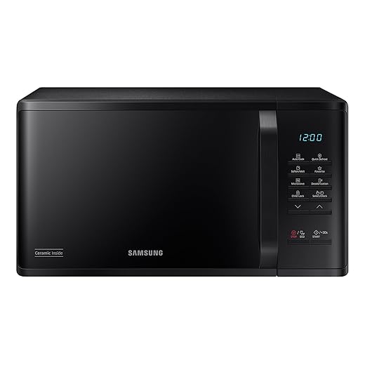 Samsung 23 L Solo Microwave Oven (MS23A3513AK/TL, Black, Auto Cook Programs, Child Safety Lock, Memory Feature, Deodorization, Ceramic Enamel Cavity with 10 year warranty)