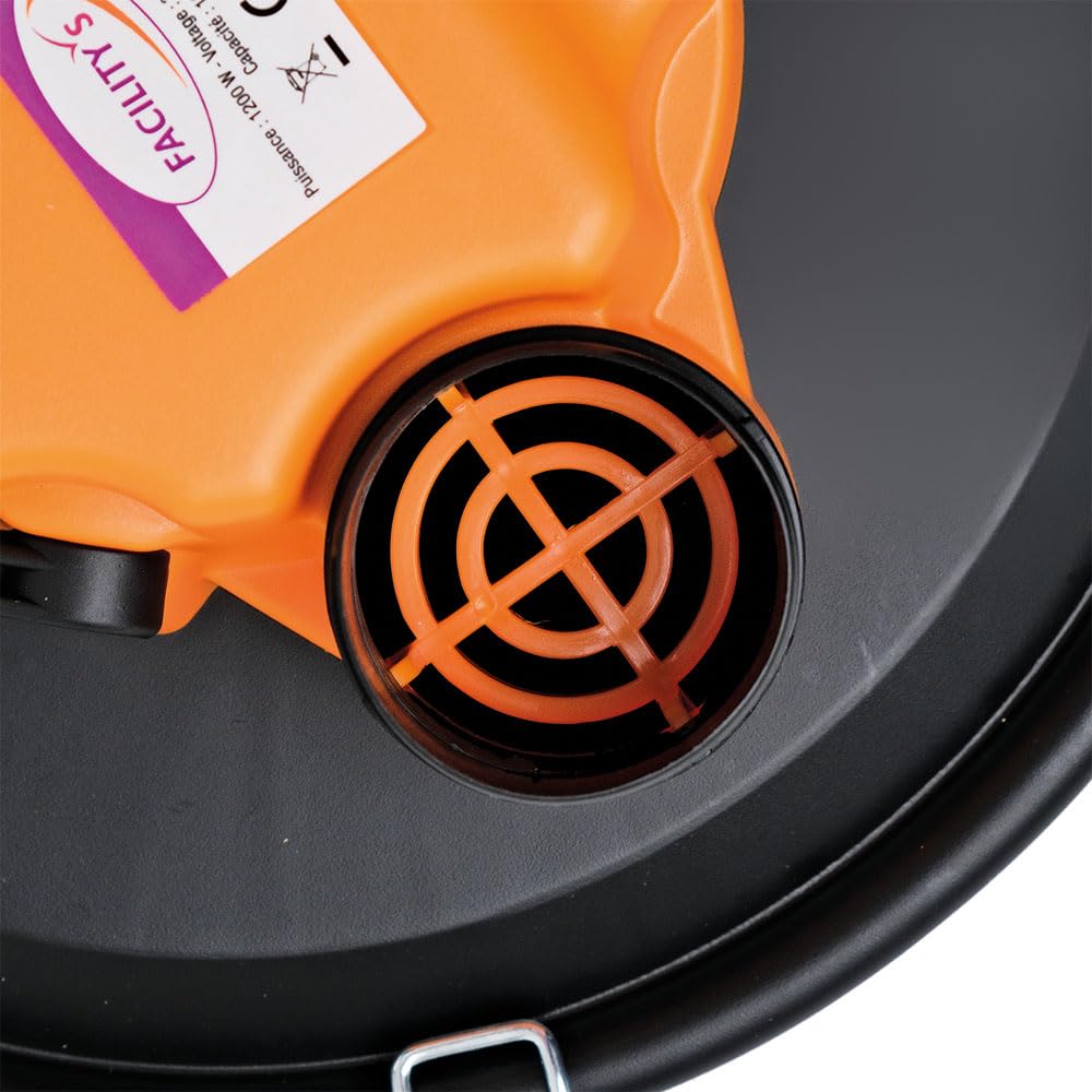 FACILITYS Aspiradora de Cenizas Calientes 1200W 18L de Metal - Aspiradora para Estufa de pellets y Chimenea, hasta 60°C con Función Soplado, Filtro HEPA Lavable