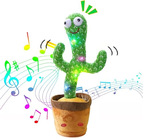 Dancing Talking Cactus Toy, Repeats What You Say Mimicking Recording Cactus Toy, Singing 120 Songs Toddler Toys Gifts Birthday Toys for Kids