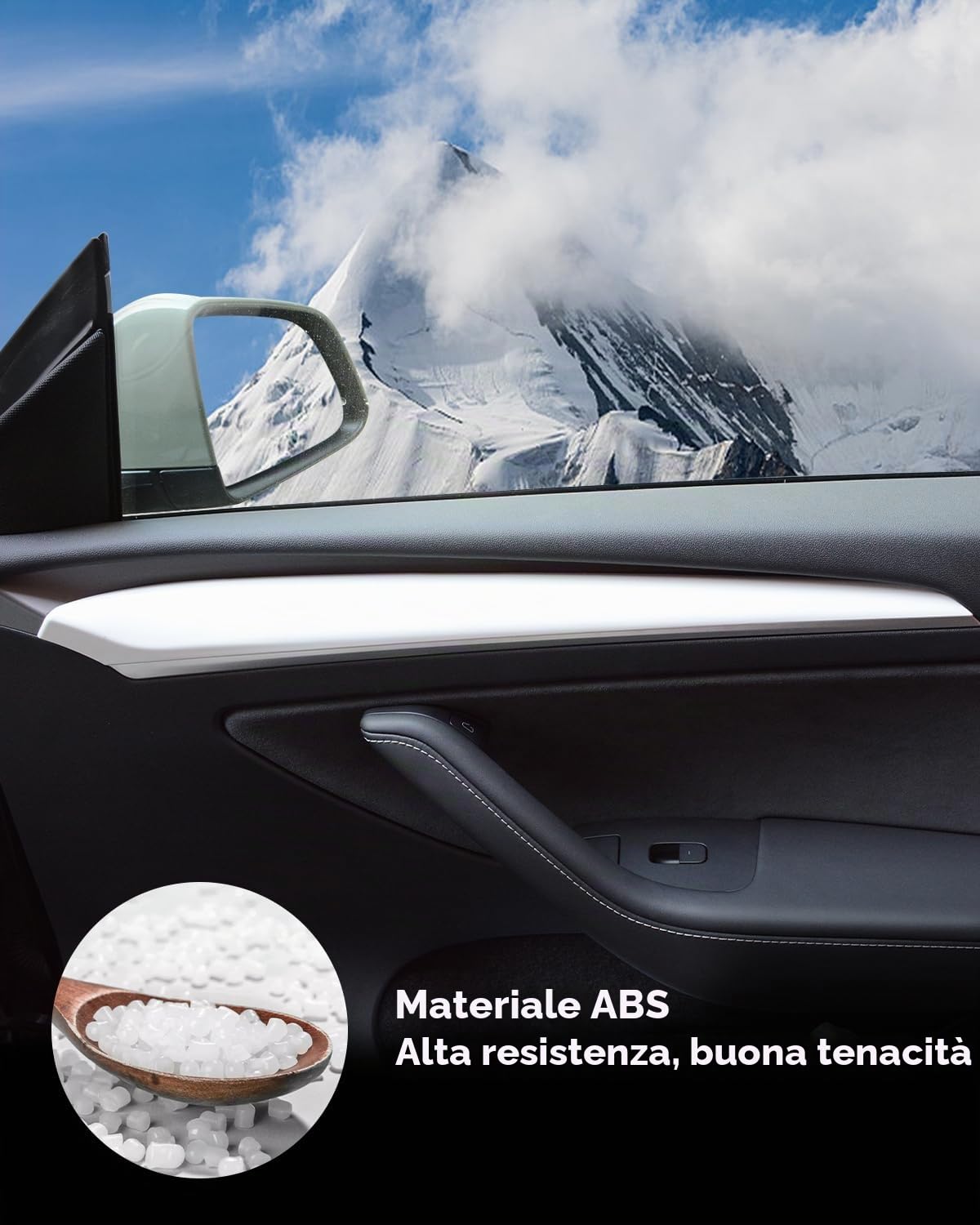 Copertura per cruscotto e rivestimento interno della portiera anteriore compatibile con Tesla modello 3/y (Bianco opaco)