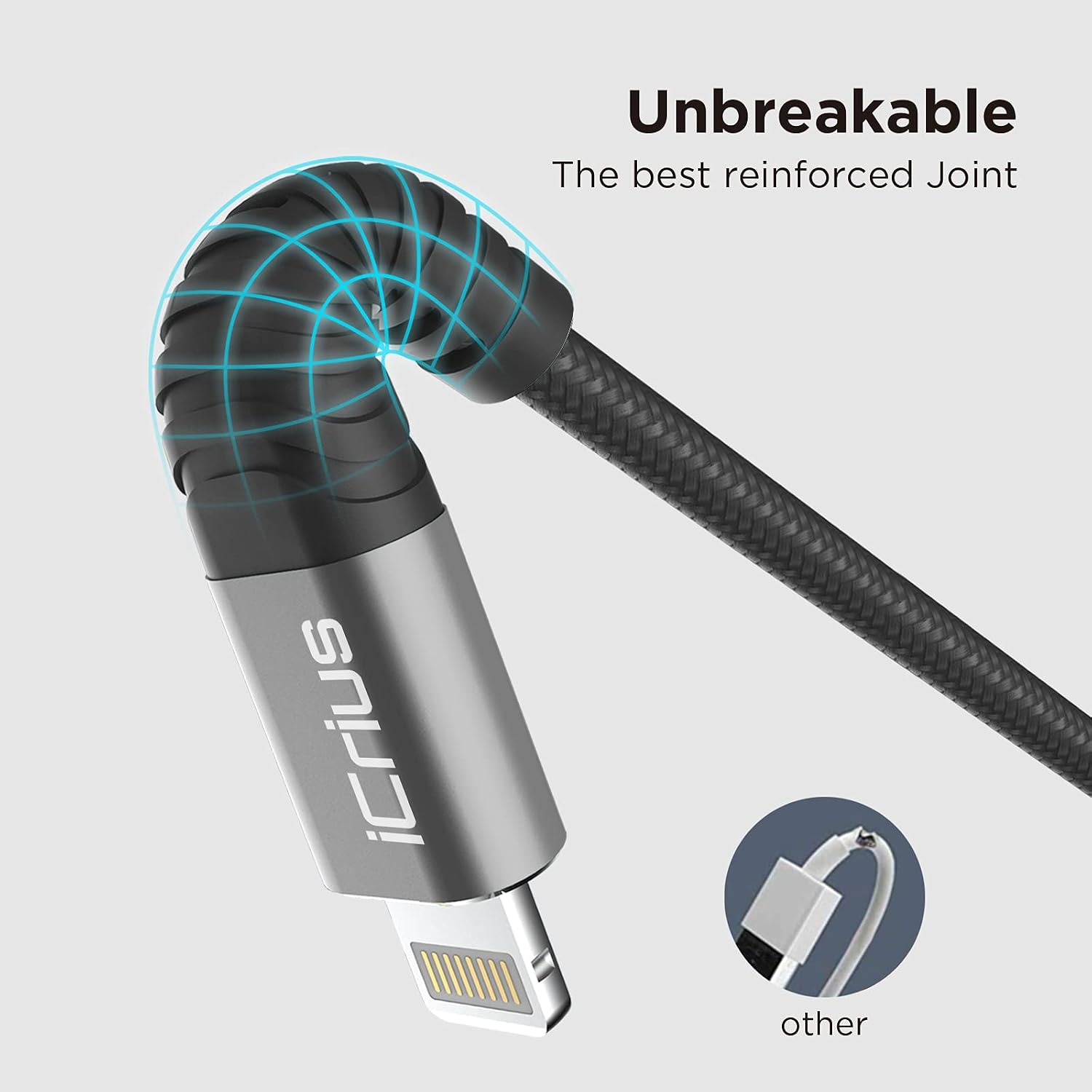 iCrius 3Pack 10FT iPhone Charger Cable, Apple MFi Certified Lightning Cable High Speed USB Charging Cord Compatible with iPhone 13/12/Max/11Pro/11/XS/Max/XR/X/8/8P/7 and More (10FT, Black)