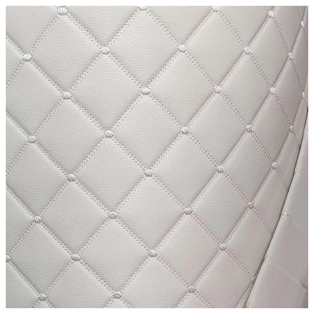 Tissu Matelassé Tissu En Simili Cuir Synthétique Au Metre Pour Meubles Vinyle Faux Cuir Étanche Pour Automobile Sol Canapé Coussin DIY Art Craft Couture(White,1.6x5m)