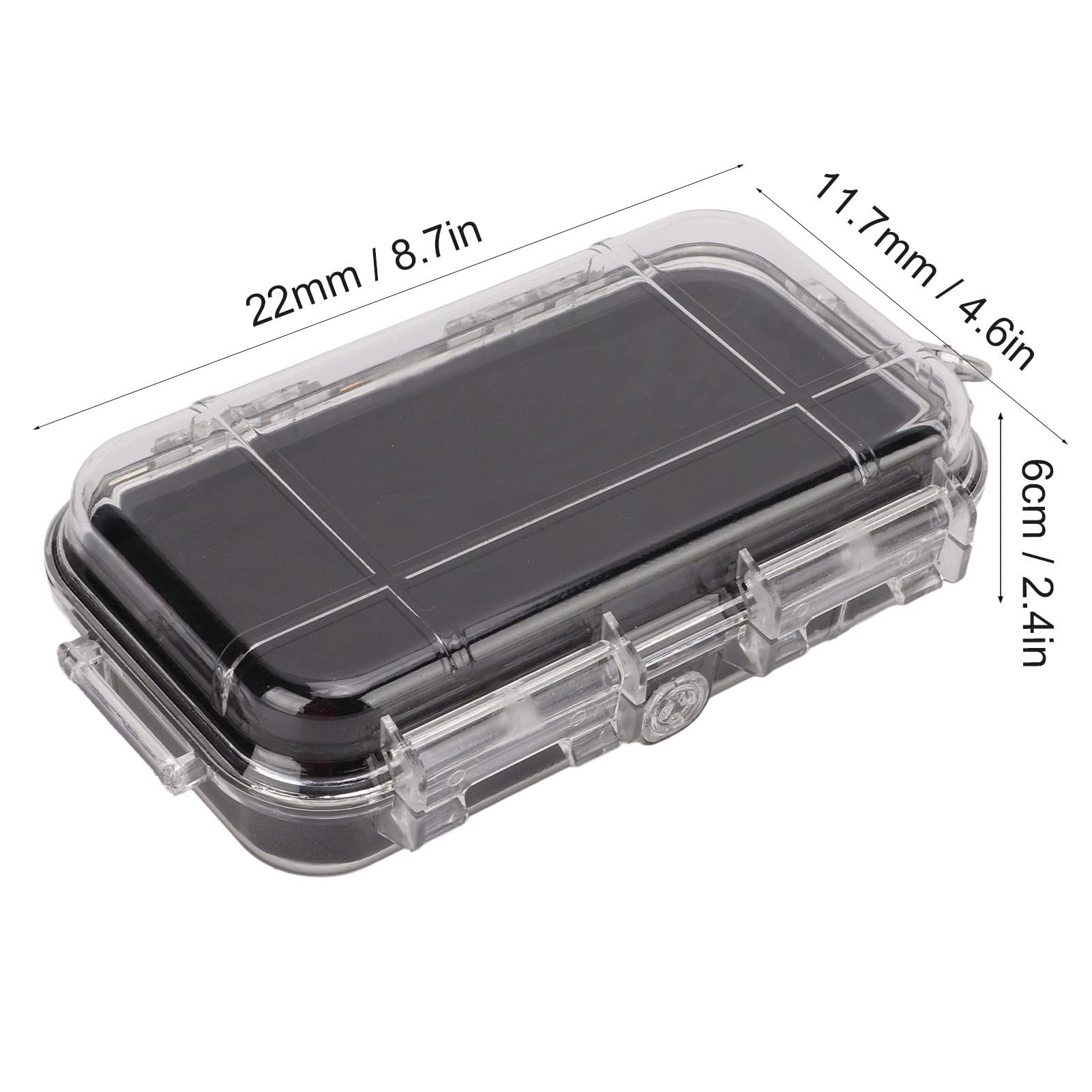 Kuuleyn Waterproof Storage Case,Weatherproof Dry Box,Plastic Shockproof Box with Shock Absorption Liner Outdoor Waterproof Airtight Case Transparent(Large)