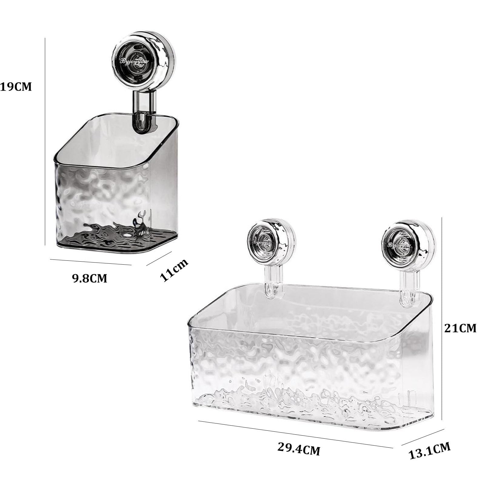 Estante de baño con ventosa, organizador de pared transparente sin taladro, para ducha, cocina y baño, estante de ducha impermeable para jabón, champú y cepillo de dientes