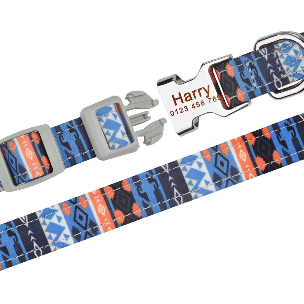 Collar Personalizado Para Perro Con Nombre Y Etiqueta Grabada (Ajustable Para Mascotas Pequeñas, Medianas O Grandes)