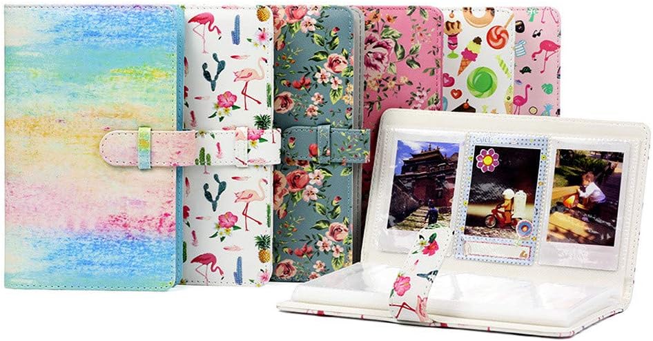 FEIXAING 96 Pockets Portable Mini Photo Album PU Leather Photo Picture Book Album for Fujifilm Instax Mini 9 8 7s 70 25 50s 90 Color Films Photo Camera Paper Oil color