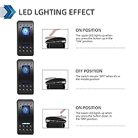Vista 2 de FXC Interruptor basculante SPDT de 3 posiciones de 7 pines con luz LED azul encendido láser/apagado/encendido 20 A/12 V 10 A/24 V con cables
