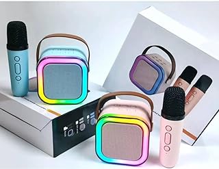 جيني الة كاريوكي صغيرة محمولة، خفيفة الوزن مع مقبض لسهولة الحمل، صوت واضح تتحرك تلقائيا مع الموسيقى