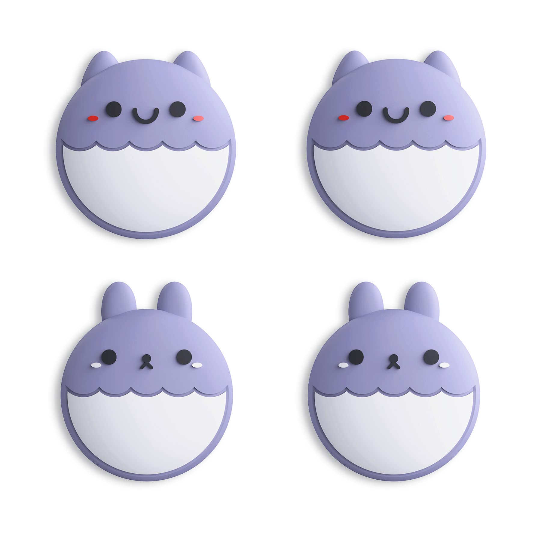 eXtremeRate PlayVital Capuchon Joystick pour Switch/OLED Joycon Cover de Stick,Thumb Grip Caps pour Nintendo Switch Lite,Prise de Pouce-Violet Clair,Lapin&Écureuil