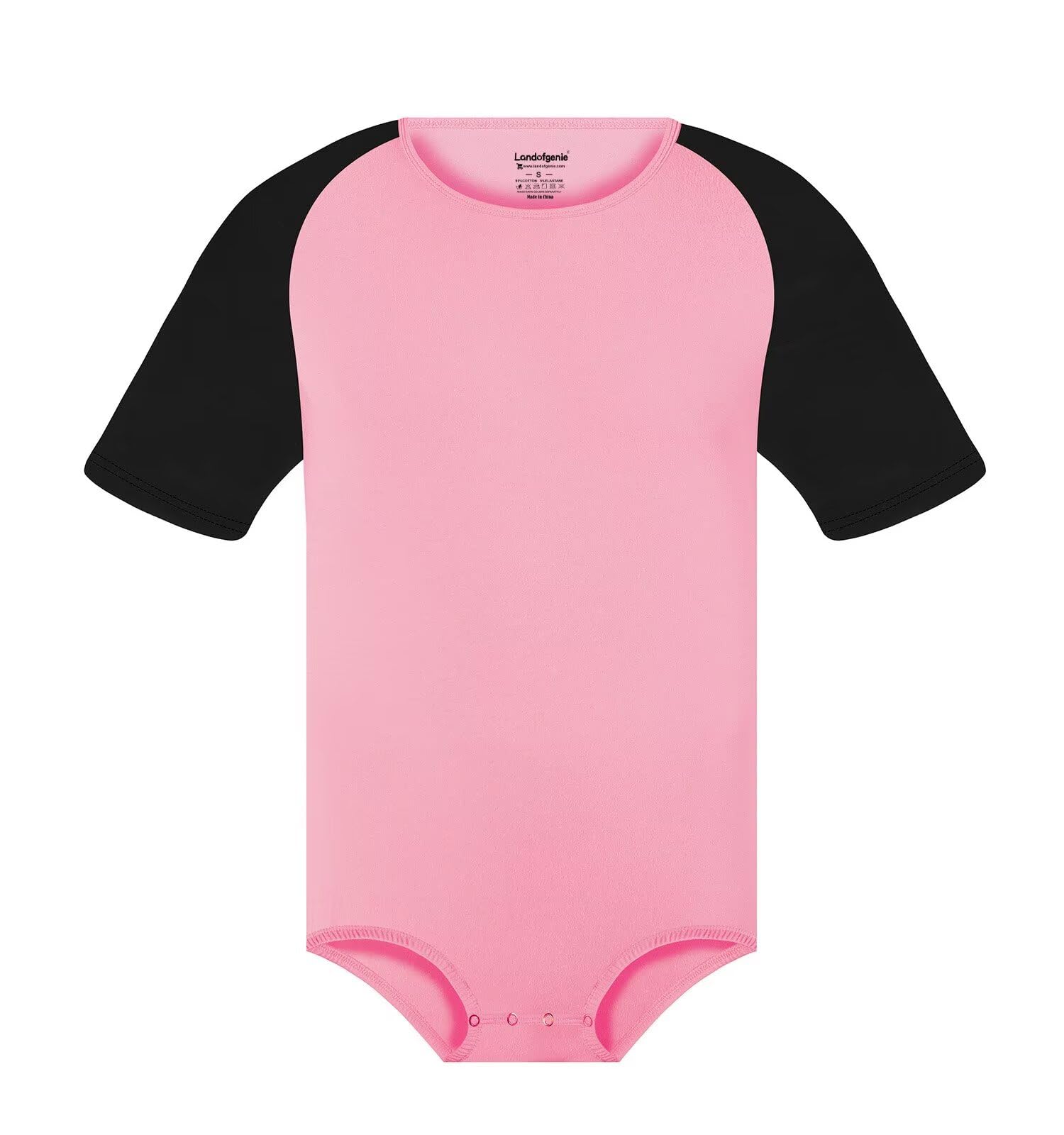 Landofgenie Herren Bodysuit Pyjama Botton Crotch Top Shirt Raglanärmel Onesie Rompers für Männer Mehrfarbig