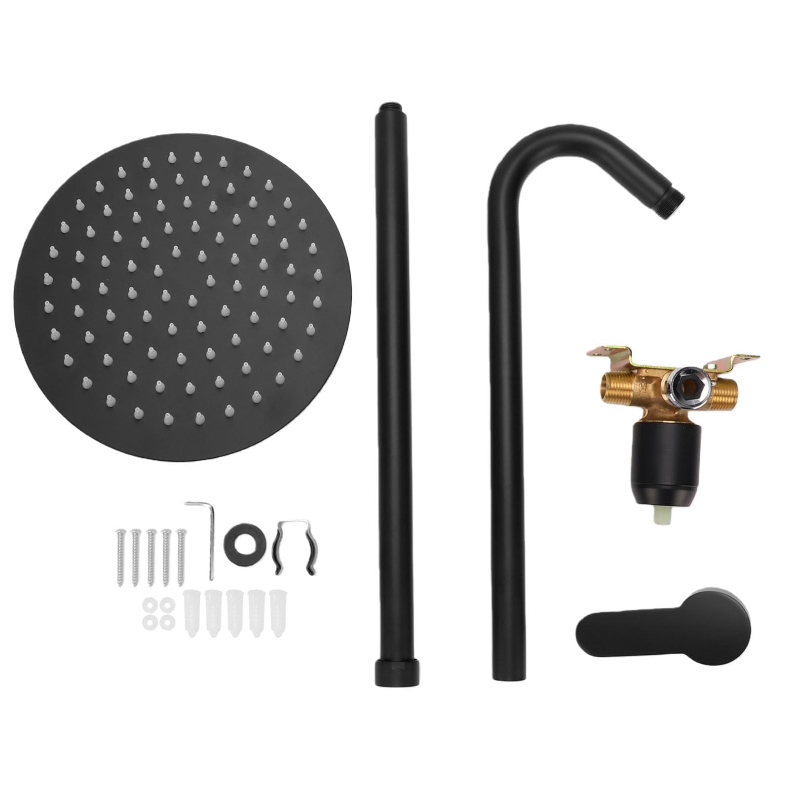 Ejoyous Kit de Ducha Exterior Fabricado en Acero Inoxidable 304 con Rociador Tipo Lluvia y Grifo para Piscina y Playa