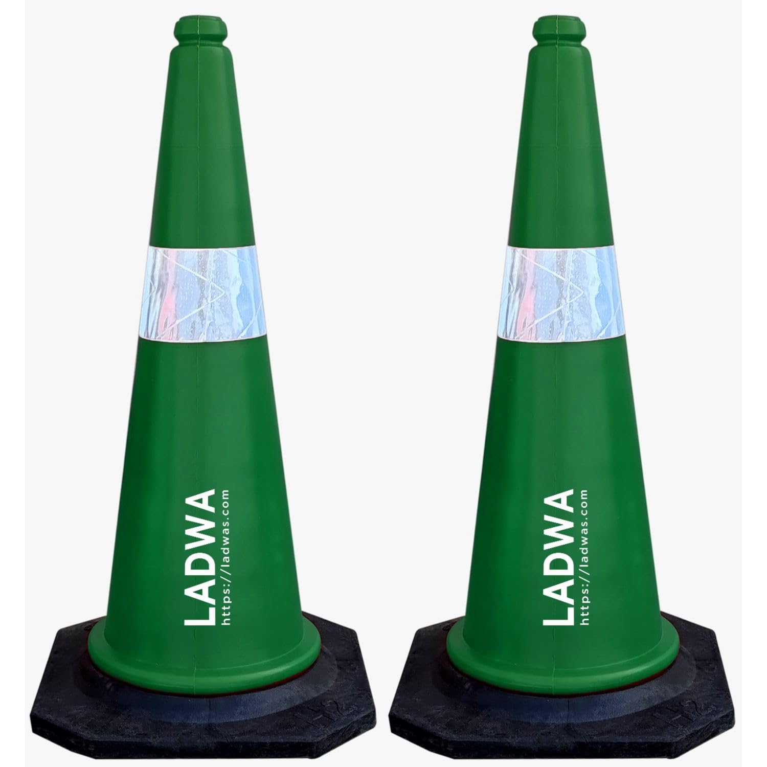 LADWA Road Safety Cone Pack of 2, Combo,750mm,Traffic Safety, 2 Green Cones + 2 Meter Chain + 2 Hooks with Black Rubber Weighted Base and Highly Visible Reflective Collar (Green) (B0C6GYRDRF) Amazon Price History, Amazon Price Tracker