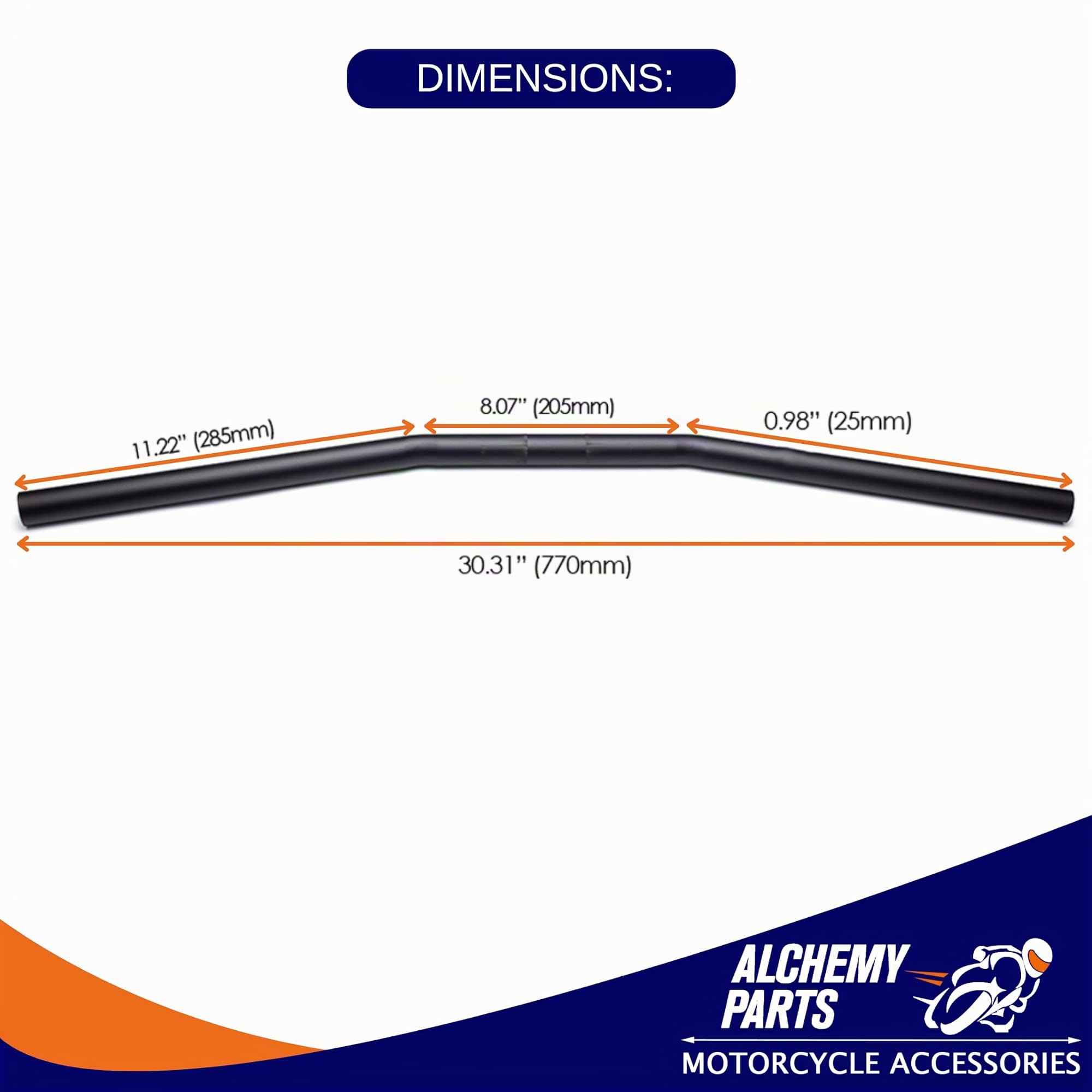 Guidon Moto 25mm pour Projet Streetfighter | Roadster | Supermotard | Enduro