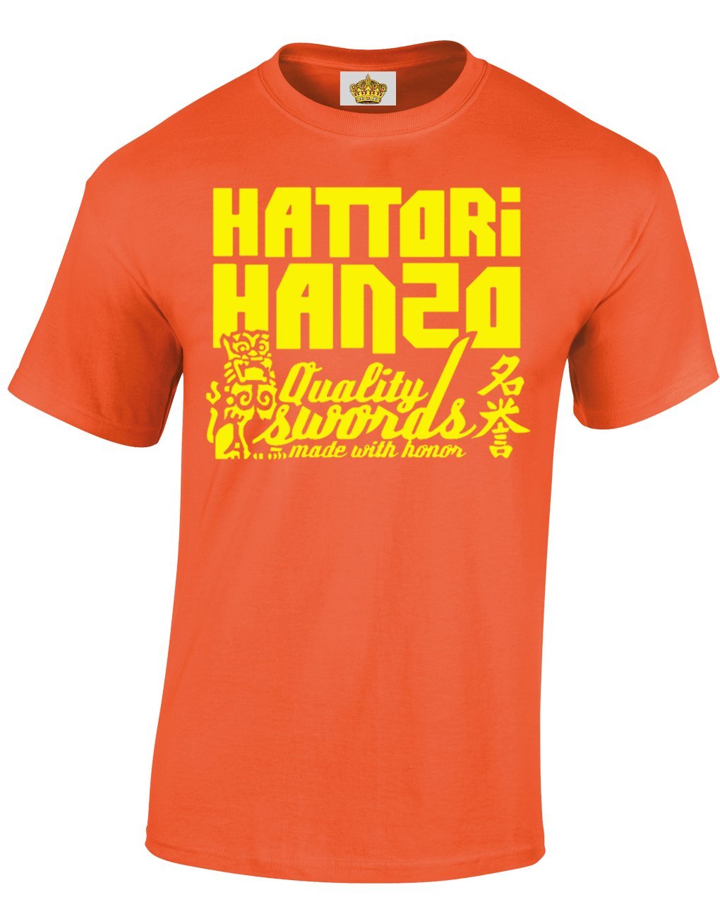 Crown Designs Hattori Hanzo Cool Funky Geek Nerd for Men & Teenagers T-Shirts Tops - Orange/Medium