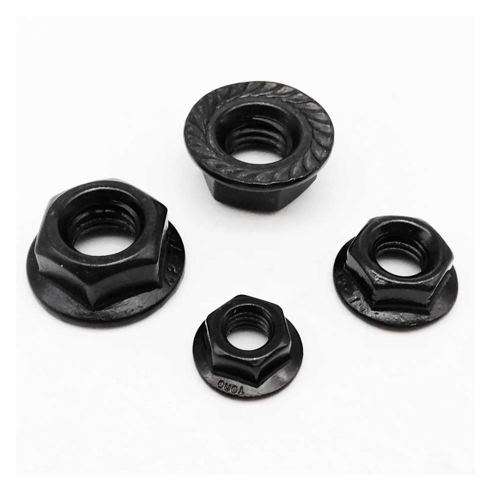 Tuercas Contratuercas Tuerca de sujeción, 2/10 piezas M3 M4 M5 M6 M8 M10 M12 Negro A2-70 304 Cabeza hexagonal de acero inoxidable Tuerca dentada Spinlock DIN6923(M8 5pcs)