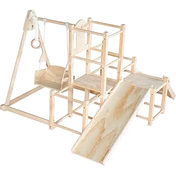 木製ジャングルジム　アスレチック RiZKiZ ジャングルジム 木製 滑りづらい 耐荷重50kg 室内 屋外 2