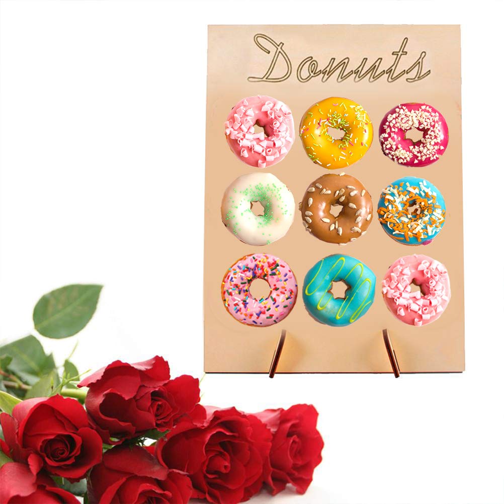 Présentoir à Donuts En Bois Pour Table De Fête - Naturel - 30