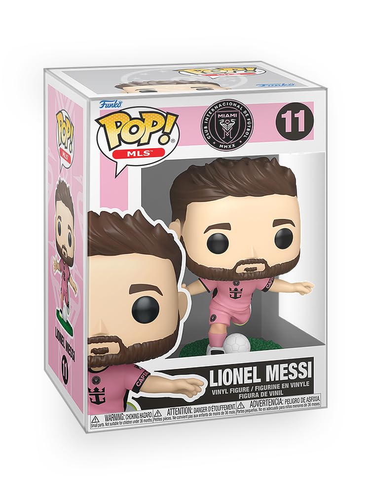Epic Collectibles Pop Soccer - Lionel Messi (Pink Uniform) Inter-Miami Vinyl Figure Bundled with Box Protector Compatible for Funko
