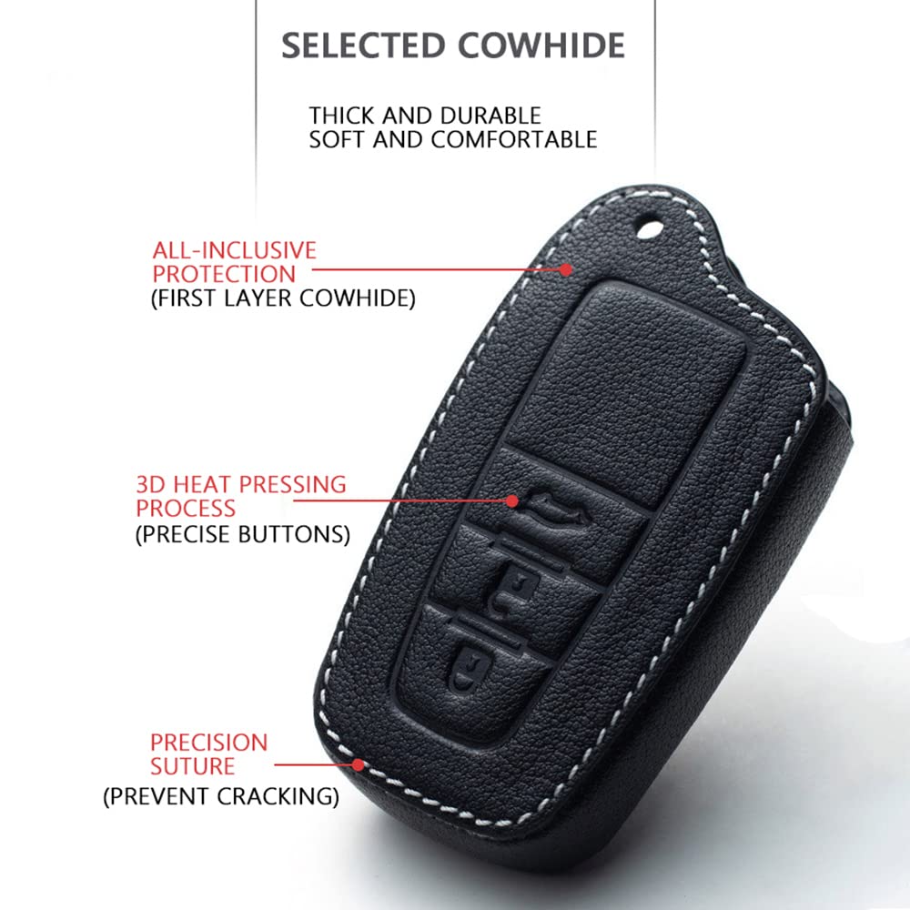 HIBEYO Custodia In Pelle Per Chiave Auto: Adatta Per Toyota Camry, Corolla, RAV4, C-HR, Prius E Molti Altri. Colore Rosa, Protezione 360° Con Portachiavi.