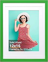 Vista 166 de KINLINK Marco de Fotos 11x14 Natural, Marco de Madera Maciza 11x14 con Plexiglás Acrílico para Fotos 5x7/8x10 Con Paspartú, Exhibición de Mesa