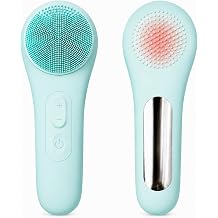 Silicone Face Scrubber, IPX7 Waterproof and Rechargeable Face Scrub Brush with 5 Speeds Vibration Technology, Facial Clean Brush Deep Cleaning, Exfoliating Face Brush& Massaging for Women Men Green